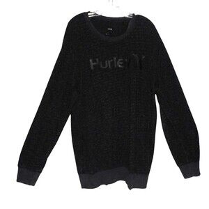 Hurley Mens Gray/Black Pullover Sweater Logo Mens XL